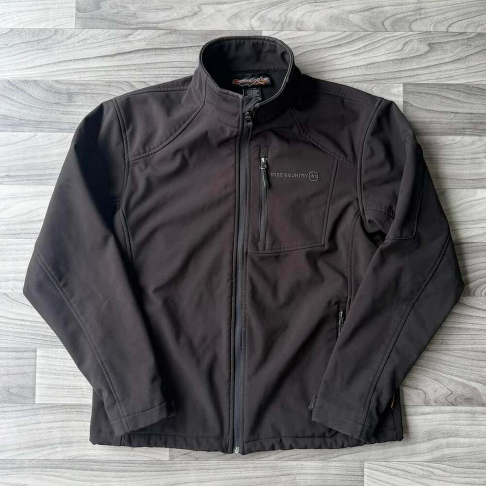 Free Country Black Softshell Fleece Lined Jacket
